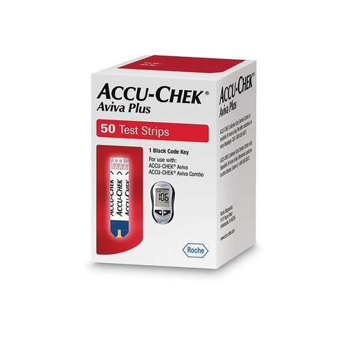 MON788222VL - Roche Diagnostics - Roche Diagnostics Blood Glucose Test Strips Accu-Chek&reg; Aviva Plus 50 Test Strips per Box, 50/VL