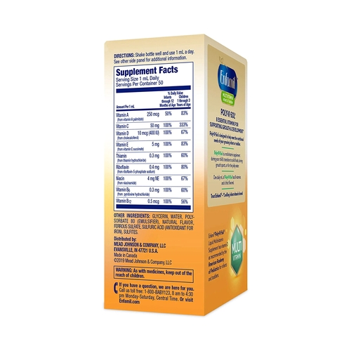 MON793520EA - Mead Johnson Nutrition - Enfamil Poly Vi Sol&reg; Multivitamin Drops - 50 mL Bottle, 1500 IU Strength