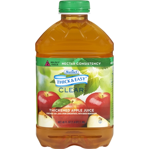 MON797169CS - Hormel Health Labs - Hormel Health Labs Thick & Easy&reg; Clear Thickened Beverage, Apple Juice, 46 oz., Ready to Use, Nectar, 6 EA/CS