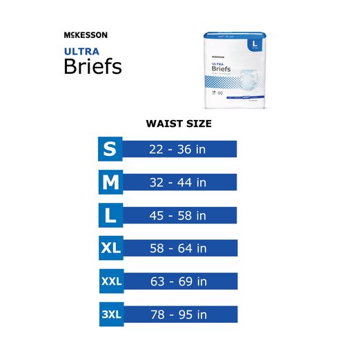MON800831CS - McKesson - McKesson Ultra Heavy Absorbency Briefs, Large, 72/CS