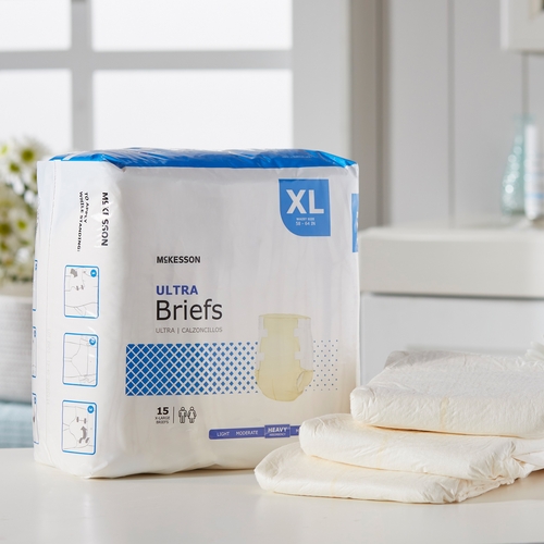 MON800833CS - McKesson - McKesson Ultra Heavy Absorbency Briefs, X-Large, 60/CS