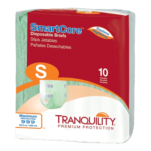 MON801660CS - PBE - PBE Tranquility&reg; SmartCore&trade; Disposable Briefs For Heavy Protection - Small