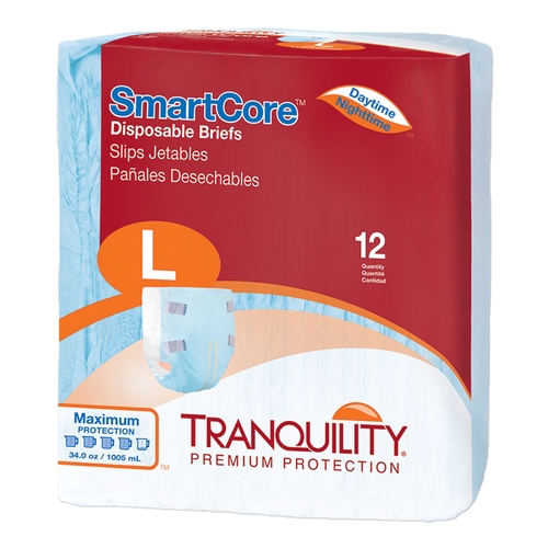 MON801662CS - PBE - PBE Tranquility&reg; SmartCore&trade; Disposable Briefs For Heavy Protection - Large