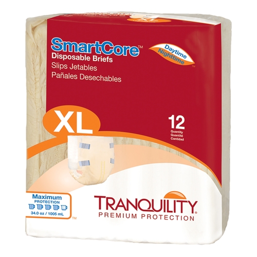 MON801663CS - PBE - PBE Tranquility&reg; SmartCore&trade; Disposable Briefs For Heavy Protection - XL