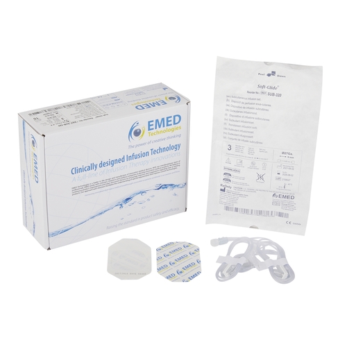 MON802884BX - EMED Technologies - Subcutaneous Infusion Set Sub-Q 27 Gauge 9 mm 36" Tubing Without Port, 10 EA/BX