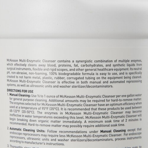 MON803319CS - McKesson - McKesson Multi-Enzymatic Instrument Cleanser Liquid 1 Gallon, 4 EA/CS