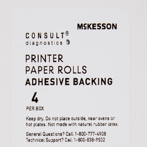 MON804313CS - McKesson - McKesson Printer Paper Rolls Consult 120 or CONSULT&reg; U120 Ultra Urine Analyzer, 4/BX, 50BX/CS
