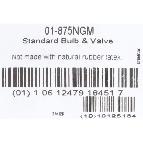 MON807341EA - McKesson - Blood Pressure Unit Inflation Bulb and Valve Standard Black Bulb with Chrome-plated Deflation Valve Most Aneroid Sphygmomanometers