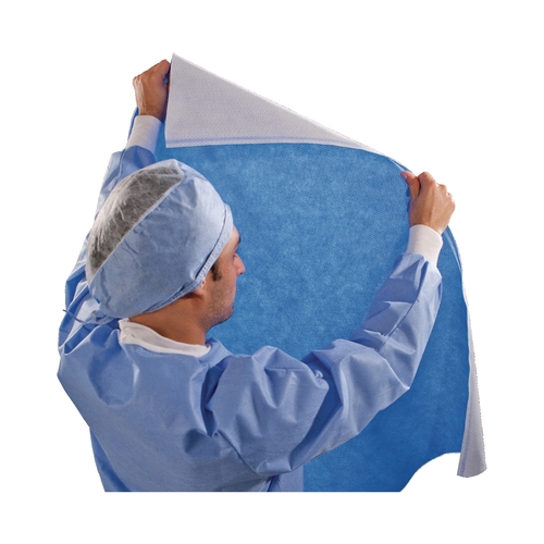 MON809417CS - Halyard - QUICK CHECK H300 Sterilization Wrap White / Blue 45 x 45&quot; 2-Ply SMS Polypropylene, 48 EA/CS