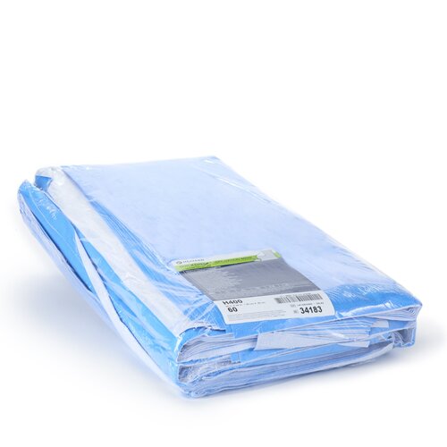 MON810872CS - Halyard - Halyard QUICK CHECK* H400 Sterilization Wrap White / Blue 24 X 24 Inch Dual Layer SMS Polypropylene Steam / EO Gas / Hydrogen Peroxide, 120/CS