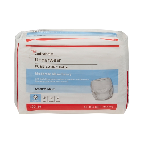 MON814878CS - Cardinal Health - Cardinal Health Simplicity&trade; Extra Protective Underwear - Unisex, Medium