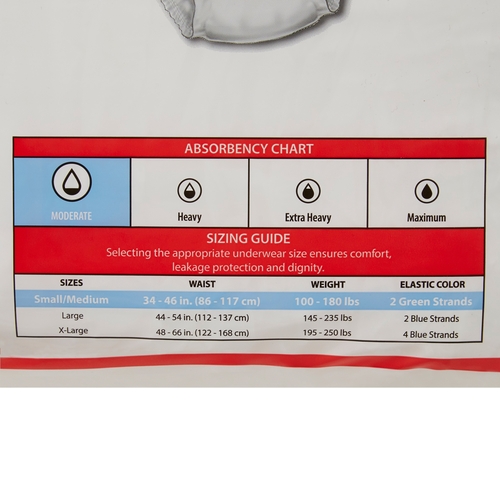 MON814879CS - Cardinal Health - Cardinal Health Simplicity&trade; Extra Protective Underwear - Medium