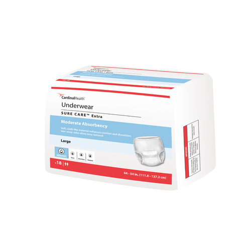 MON814880CS - Cardinal Health - Cardinal Health Simplicity&trade; Extra Protective Underwear - Unisex, Large
