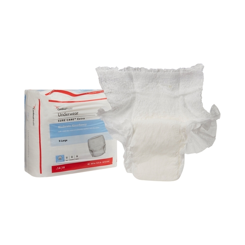 MON814885CS - Cardinal Health - Cardinal Health Simplicity&trade; Extra Protective Underwear - Unisex, XL