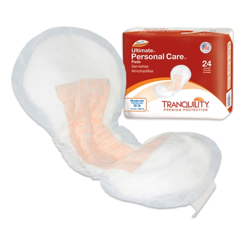 MON816453CS - PBE - PBE Tranquility&reg; Ultimate Bladder Control Pads 6-1/2 X 13-1/2 Inch Heavy Absorbency Polymer Core One Size Fits Most Adult Unisex Disposable