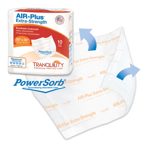 MON816458CS - PBE - Tranquility AIR-Plus Extra-Strength Breathable Underpads, 23" x 36" (2711), 40/CS