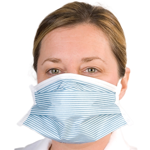 MON817498CS - SPS Medical Supplies - Particulate Respirator / Surgical Mask Isolator Plus Medical N95 Chamber Elastic Strap One Size Fits Most Blue / White Stripe NonSterile Not Rated Adult, 168/CS