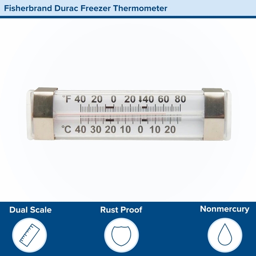MON822793EA - PANTek Technologies - Refrigerator / Freezer Thermometer Fisherbrand&trade; Durac&reg; Fahrenheit / Celsius -40&deg; to +80&deg;F (-40&deg; to +25&deg;C) Without External Probe Wall Mount Does Not Require Power, 1/EA