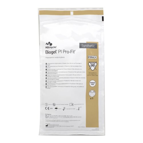 MON824280CS - Molnlycke Healthcare - Molnlycke Healthcare Surgical Glove Biogel&reg; PI Pro-Fit&reg; Size 7 Sterile Polyisoprene Standard Cuff Length Micro-Textured Cream Not Chemo Approved, 200/CS