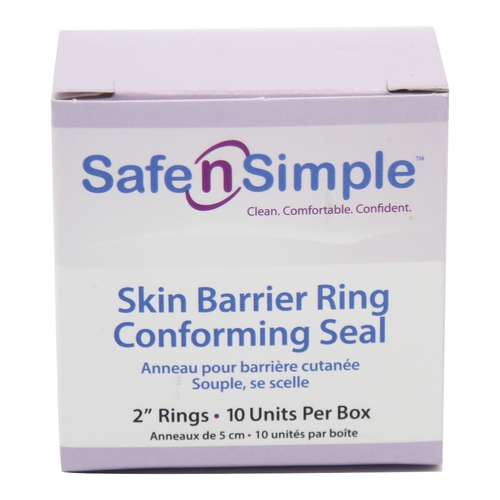 MON825883CS - Safe N Simple - Safe N Simple Skin Barrier Ring Safe-n'Simple Mold to Fit, Standard Wear Adhesive without Tape Without Flange Universal System Hydrocolloid 2" Diameter, 160 EA/CS