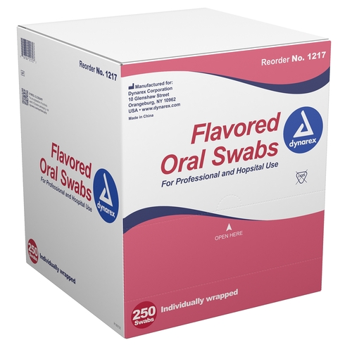 MON826475CS - Dynarex - Dynarex Oral Swabstick Foam Tip Dentifrice, 1000 EA/CS