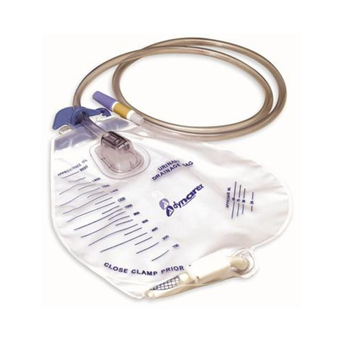 MON826725CS - Dynarex - Urinary Drain Bag Advantage Anti-Reflux Valve 2000 mL, 20 EA/CS