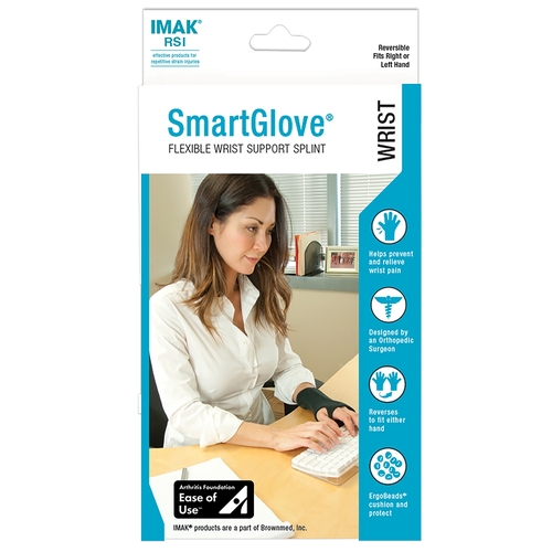 MON830610EA - Brown Medical - Wrist Splint IMAK SmartGlove Cotton Wrist, Hand Black Medium