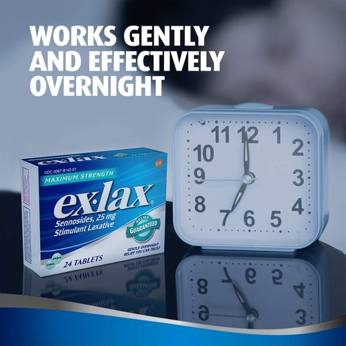 MON830708BX - Novartis - Laxative Ex-lax&reg; Tablet 24 per Box 25 mg Strength Sennosides