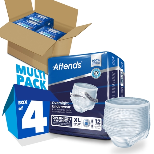 MON830767CS - Attends - Attends Absorbent Underwear Attends Pull On X-Large Disposable Heavy Absorbency, 48 EA/CS