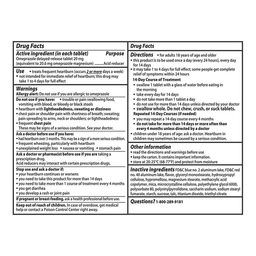 MON832810CT - Procter & Gamble - Antacid Prilosec OTC&reg; 20 mg Strength Tablet 42 per Box