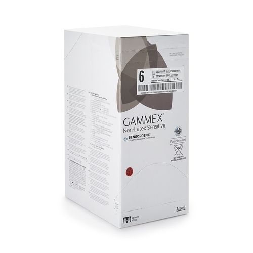 MON833672CS - Ansell - Ansell Surgical Glove GAMMEX Non-Latex Sensitive Size 6 Sterile Polychloroprene Standard Cuff Length Micro-Textured Cream Chemo Tested, 200 EA/CS