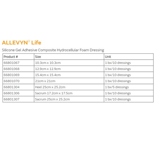 MON834488CS - Smith & Nephew - Smith & Nephew Silicone Foam Dressing Allevyn Life 8-1/4 x 8-1/4&quot; Quadrilobe Silicone Adhesive with Border Sterile, 40 EA/CS