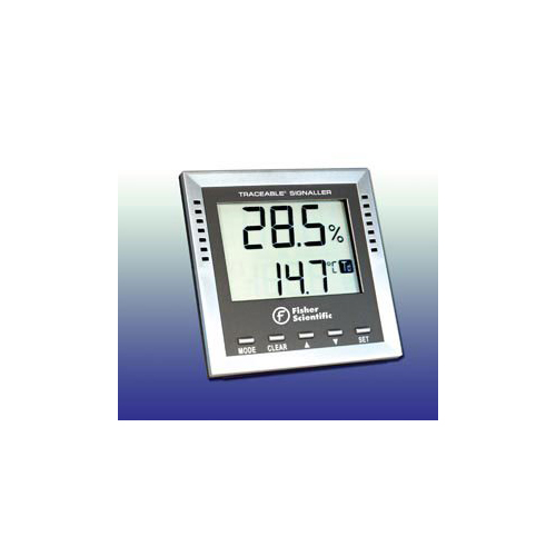 MON834542EA - PANTek Technologies - Digital Thermometer / Hygrometer with Alarm Fisher Scientific Traceable Fahrenheit / Celsius -40&deg; to +158&deg;F (-40&deg; to +70&deg;C) Internal Sensors Desk / Wall Mount Battery Operated, 1 Each