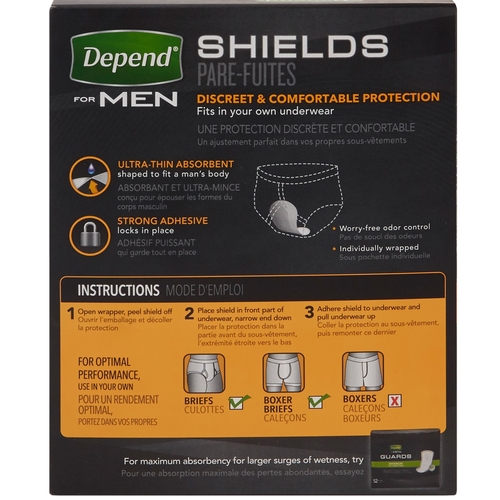 MON836349CS - Kimberly Clark Professional - Kimberly Clark Professional Bladder Control Pad Depend&reg; Guards for Men Light Absorbency Absorb-Loc&reg; Male Disposable