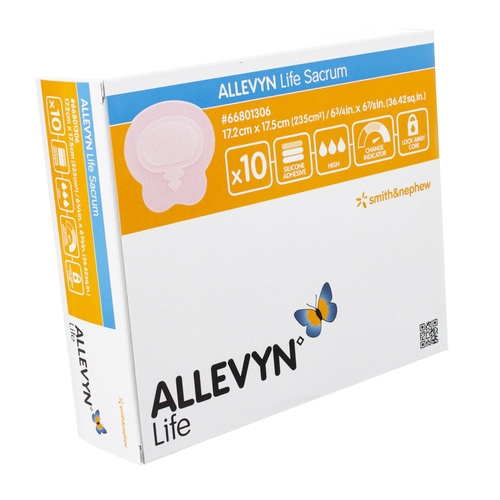 MON839950EA - Smith & Nephew - Smith & Nephew Foam Dressing Allevyn Life 7" x 7" Sacral Sterile