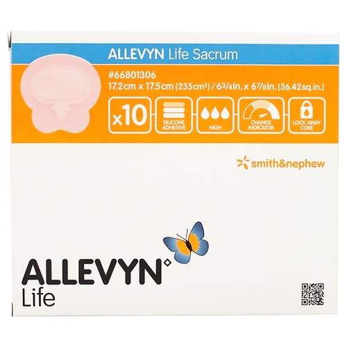 MON839950EA - Smith & Nephew - Smith & Nephew Foam Dressing Allevyn Life 7" x 7" Sacral Sterile