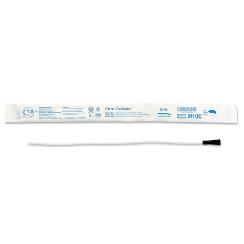 MON841283EA - Cure Medical - Cure Medical Urethral Catheter Cure Catheters Coude Tip 10 Fr. 16"