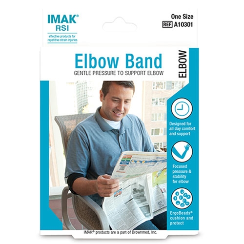 MON844442EA - Brown Medical - Elbow Band IMAK RSI Universal Buckle and hook and loop strap Left or Right Arm