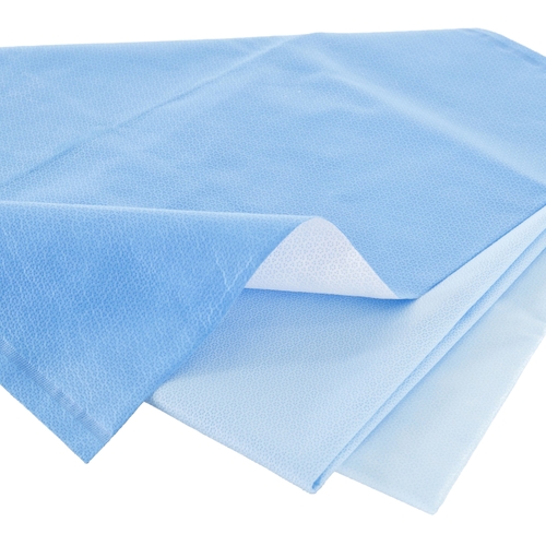 MON846953BG - Halyard - Halyard QUICK CHECK* H400 Sterilization Wrap White / Blue 48 X 48 Inch Dual Layer SMS Polypropylene Steam / EO Gas / Hydrogen Peroxide, 24/BG