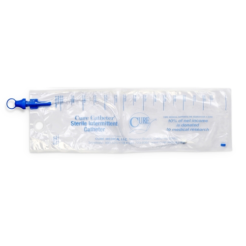 MON847838CS - Cure Medical - Intermittent Catheter Tray Catheter Closed System / Straight Tip 12 Fr. Without Balloon, 100 EA/CS