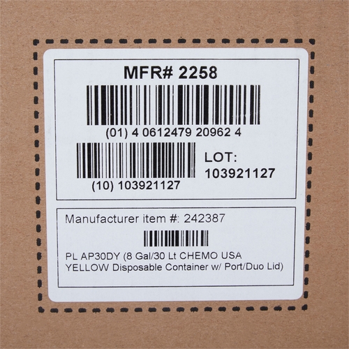 MON854427CS - McKesson - McKesson Sharps Container Prevent&reg; 13.5H X 17.3W X 13L Inch 8 Gallon Yellow - Chemo