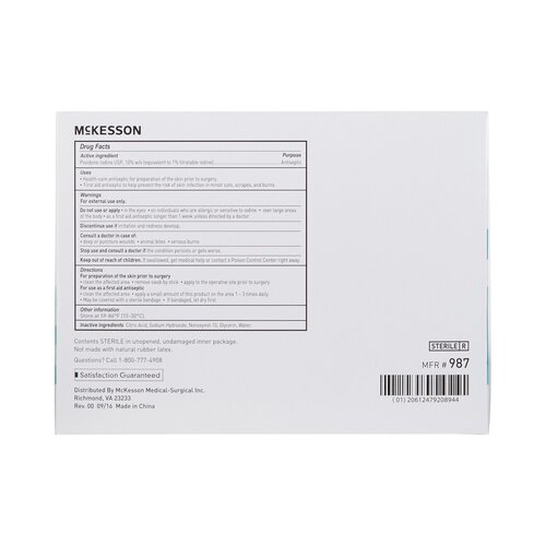 MON854753CS - McKesson - McKesson Swabstick Pvp Str 3/PK 25Pk/BX 10Bx/CSmck Brand, 750 EA/CS