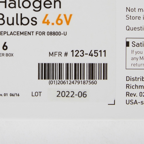 MON855140EA - McKesson - McKesson Halogen Lamp 4.6 Volts 3 Watts