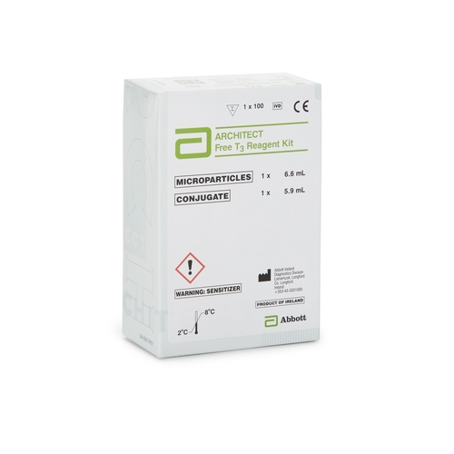 MON861581EA - Abbott Nutrition - Reagent Kit Architect Thyroid / Metabolic Assay Free Triiodothyronine (T3) For Architect c4100 Analyzer 100 Tests, 1/EA