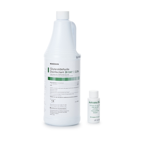 MON862477EA - McKesson - McKesson Glutaraldehyde High-Level Disinfectant REGIMEN Activation Required Liquid 32 oz. Bottle Max 28 Day Reuse, 1/EA
