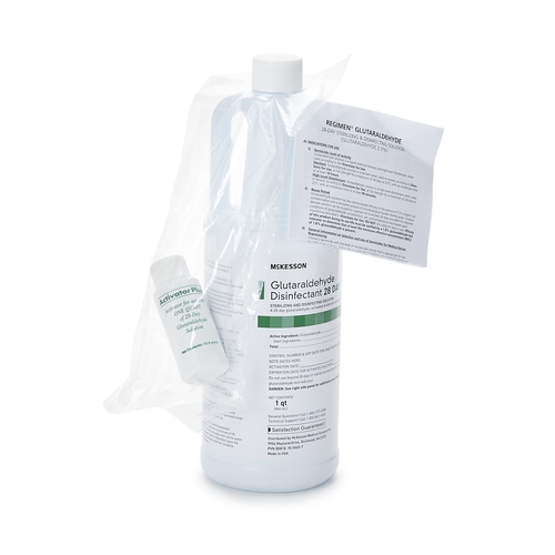 MON862477EA - McKesson - McKesson Glutaraldehyde High-Level Disinfectant REGIMEN Activation Required Liquid 32 oz. Bottle Max 28 Day Reuse, 1/EA