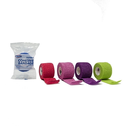 MON863240CS - Dukal - Cohesive Bandage 1.5" x 5 Yd. Standard Compression Self-adherent Closure Assorted Colors NonSterile, 48/CS