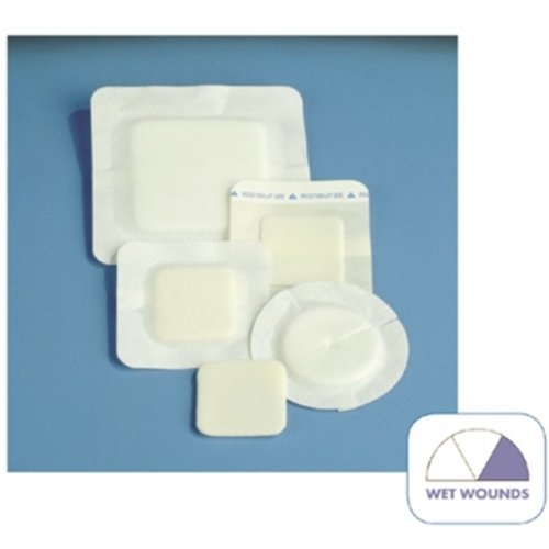 MON863359CS - DeRoyal - Foam Dressing Polyderm Border 6 X 6 Inch Square Non-Adhesive with Border Sterile