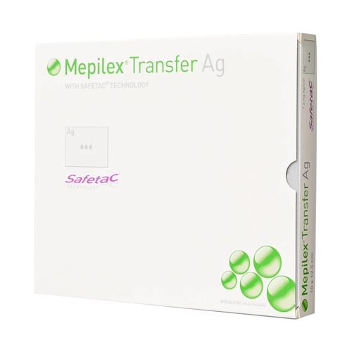 MON863550CS - Molnlycke Healthcare - Silver Foam Dressing MepilexTransfer Ag 8 X 20 Inch Rectangle Sterile