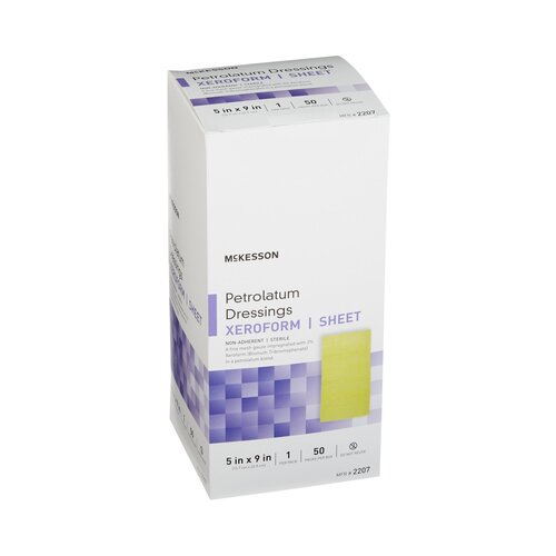 MON864640EA - McKesson - Xeroform Petrolatum Dressing 5" x 9" Gauze, Bismuth Tribromophenate, Sterile